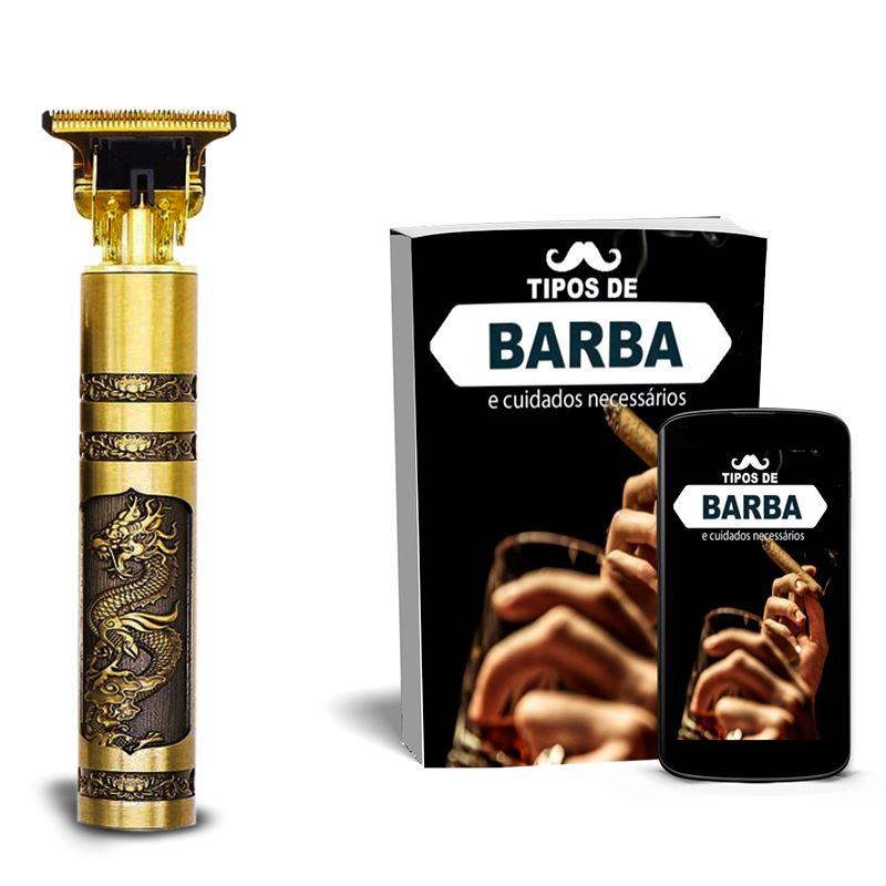 Máquina de Cabelo e Barbear Gold Dragon + Ebook Grátis