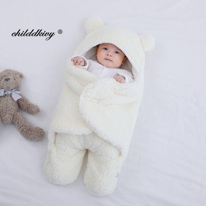 Cobertor Para Bebê Ultra Macio Childdkivy® - Fluffy Bear KD04 LojasStonks Branco 0-3 Meses 