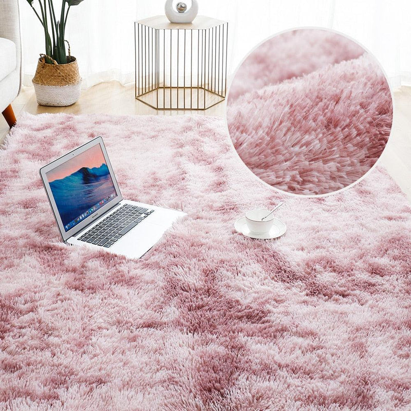 Tapete Felpudo Super Macio Plush - Clound Fluffy CC39 LojasStonks Rosa 40x60cm 