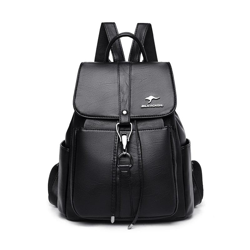 Mochila Feminina Moderna de Couro Sintético - Aussie Mochilas LojasStonks Preto - Aussie Mochilas LojasStonks Vermelho - mochila feminina escolar, mochila feminina couro, mochila feminina trabalho, mochila feminina preta, mochila feminina grande